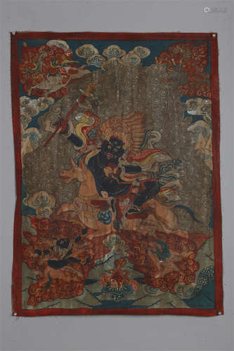 A Palden Lhamo Buddha Thangka.