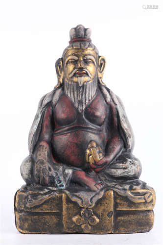 A Colored Clay Tsha-Tsha of Amitayus Buddha.