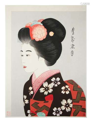 TOYONARI YAMAMURA 山村豊成 (Japon, 1885-1942) Une Maiko de K...