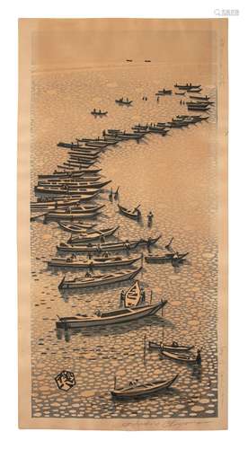 OKUYAMA GIHACHIRO 奥山儀八郎 (Japon, 1907-1981) Bateaux Séri...