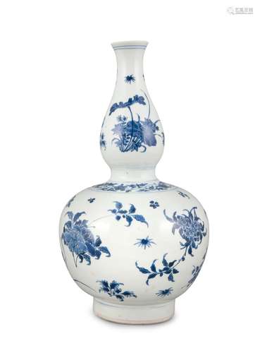 VASE EN PORCELAINE BLEUE ET BLANCHE 