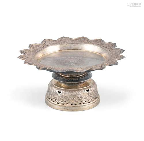 TAZZA FOLIATE 'PLUM' EN ARGENT DU STUDIO LIU LIANHE 劉連合 T...