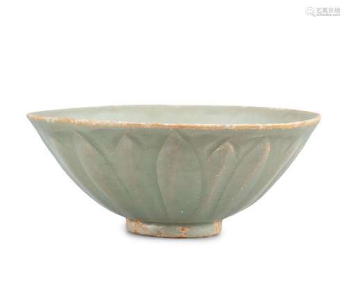 A 'LOTUS, CELADON GLAZED STONEWARE CONICAL BOWLChina, Possib...