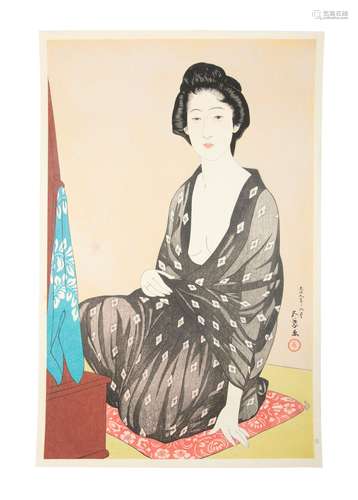 D'après HASHIGUCHI GOYO 橋口五葉 (Japon, 1880-1921) Femme en...