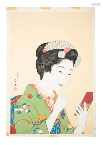 D'après HASHIGUCHI GOYO 橋口五葉 (Japon, 1880-1921) Applicat...