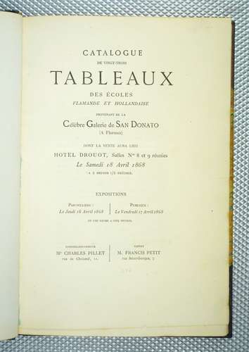 [DEMIDOFF] : Catalogue de la vente de vingt-trois tableaux d...