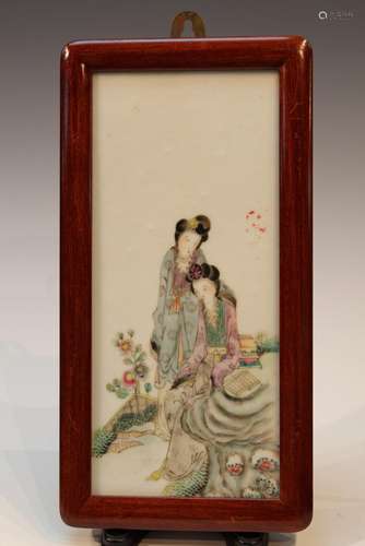 Chinese Famille Rose Porcelain Plaque