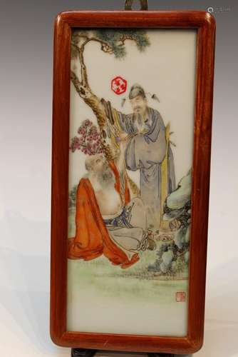 Chinese Famille Rose Porcelain Plaque