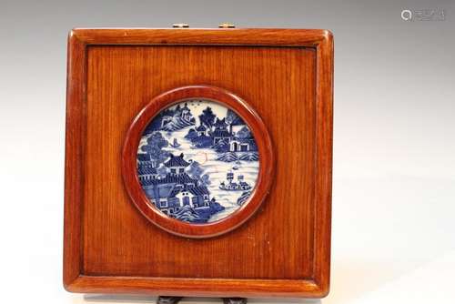 Chinese Blue and White Porcelain Plaque