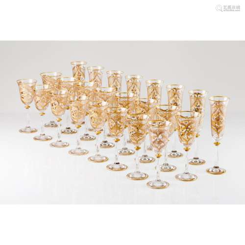 A set of 24 cut crystal drinking glasses