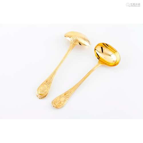 A pair of Louis XVI style sauce ladles