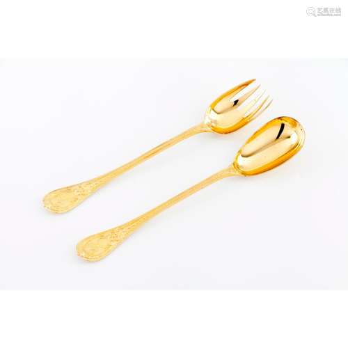 A Louis XVI style salad servers