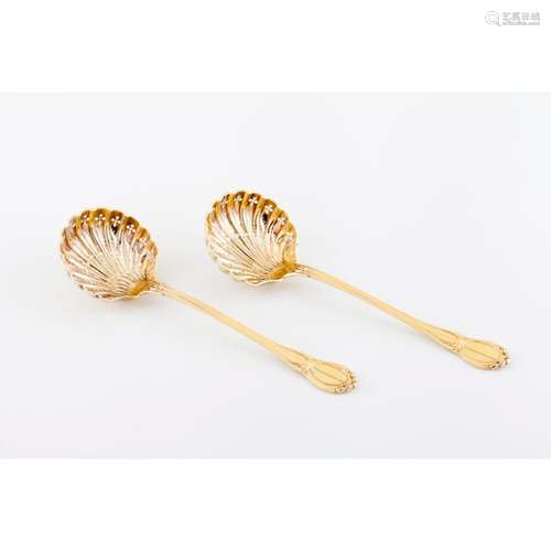 A pair of Louis XIV style sugar sifter spoons