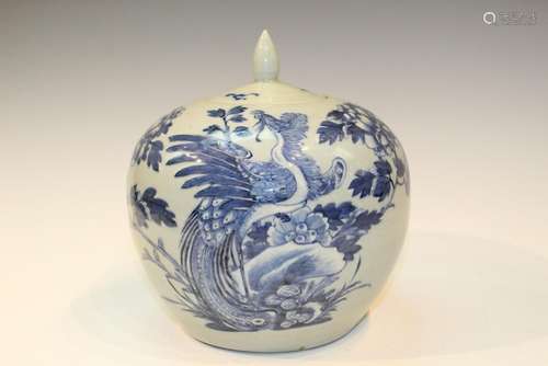 Chinese Blue and White Celadon Porcelain Jar of Phoenix and ...