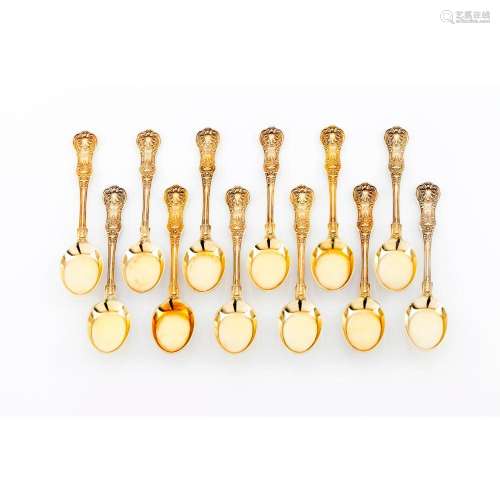 A set of 12 ice cream spoons