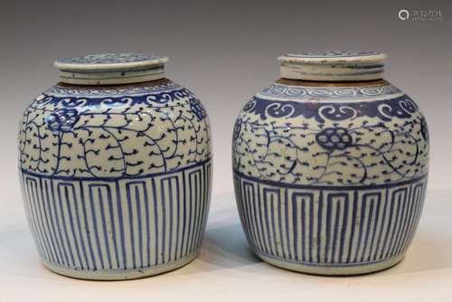 Two Chinese Blue and White Porcelain Jars