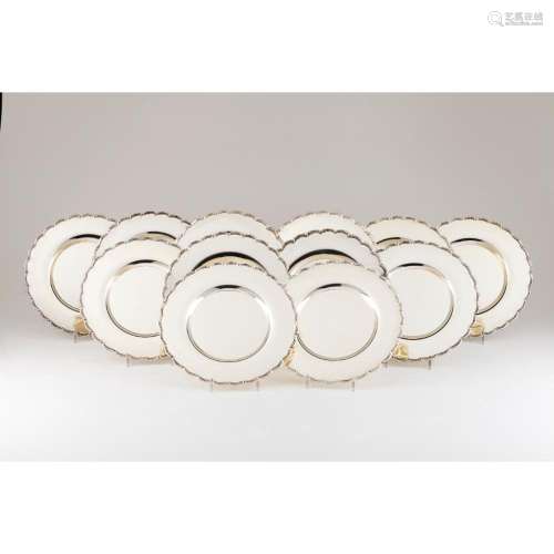 A set of 12 plates