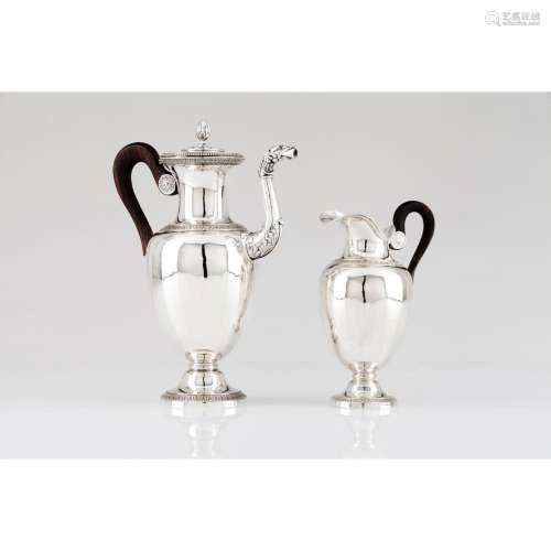 A Louis XVIII teapot and creamer
