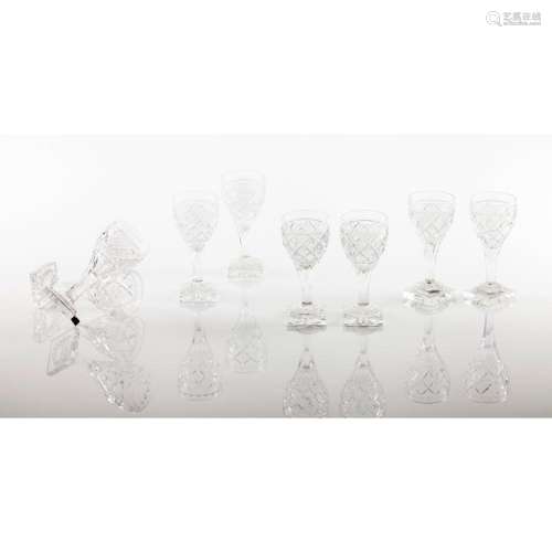 A set of 8 cut crystal Port glasses