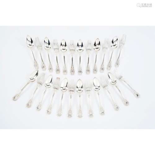 A set of 12 Restoration period table spoons and forks