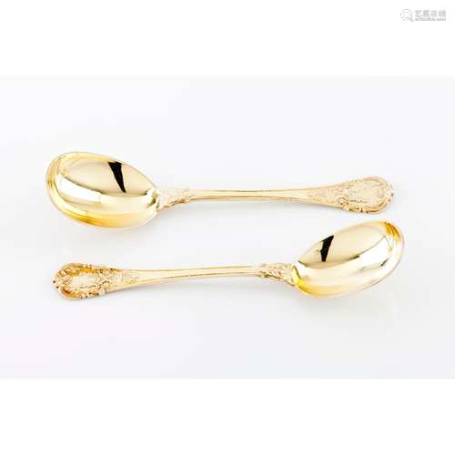 A pair of compote spoons