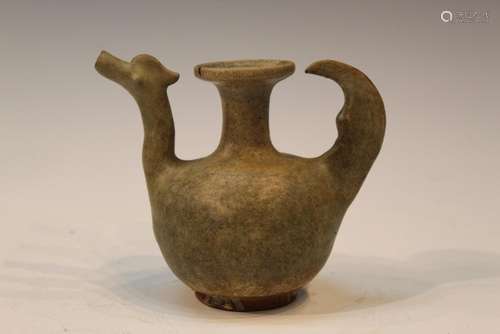 Antique Thai Sawankhalok Celadon Pottery Ewer