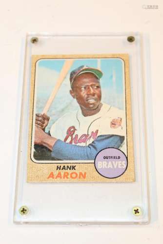 Baseball Topps Card: Hank Aaron, Atlana Braves. 1968.