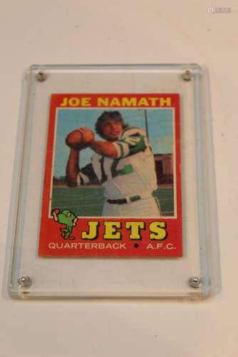 Football Topps Card: Joe Namath, NY Jets. 1971