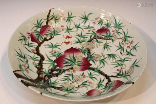 Very Large Chinese Famille Rose Porcelain Charger. Qianlong ...