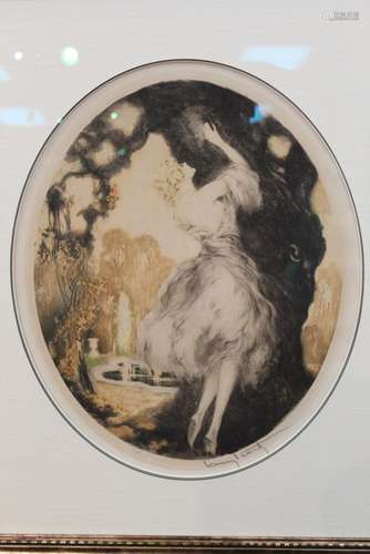 Louis Icart "Fidelity" 1927 Signed Aquatint Etchin...