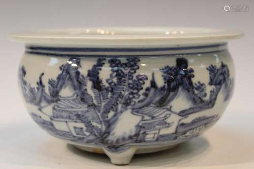 Chinese Blue and White Porcelain Incense Burner