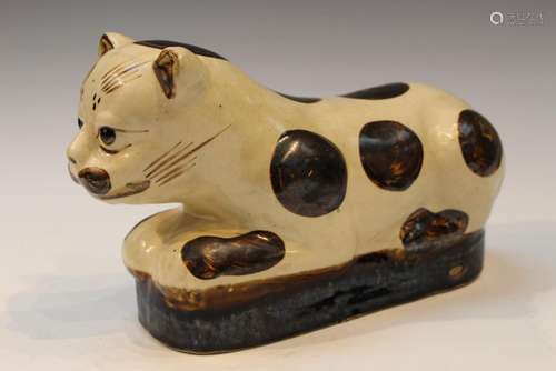 Chinese Cizhou Porcelain Cat Pillow