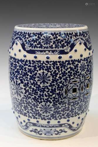 Chinese Blue and White Porcelain Garden Stool