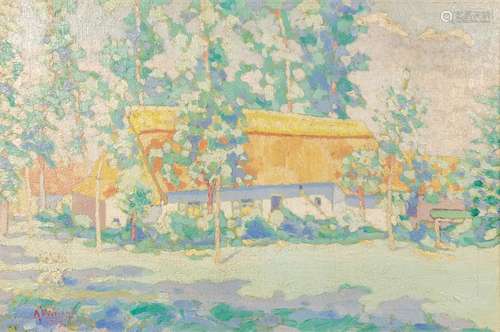 A. WINNANT (XIX-XX) 'Farm in the summer', painting...