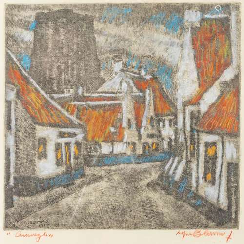 Alfons BLOMME (1889-1979) 'Lisseweghe' a coloured ...