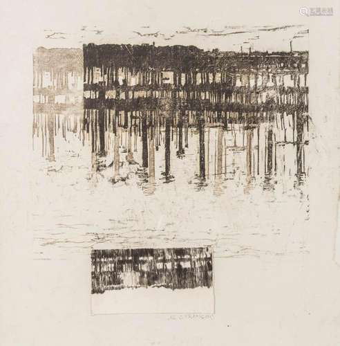 Cecile FRANCOIS (XX) An etching marked by the artist. (32,5 ...