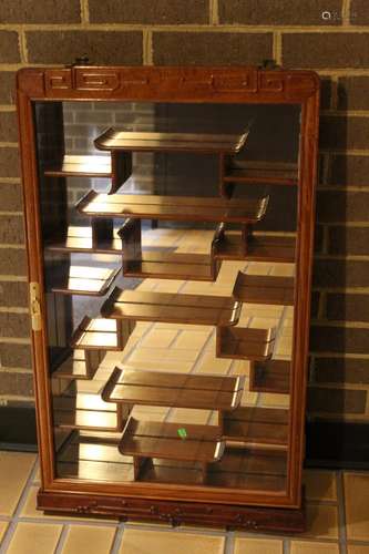 Chinese Rosewood Wall Display Cabinet.