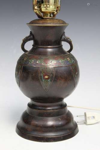 Japanese Cloisonne Vase Lamp