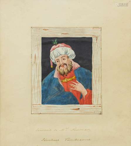 A painting of an Ottoman, 'Souvenir de madame Newman &#...