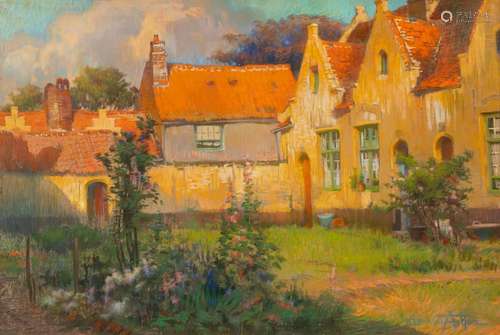 Flori VAN ACKER (1858-1940) 'De Binnentuin', a pas...