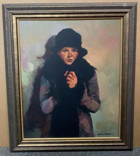 Joseph Lorusso signed limited edition mixed media print on b...