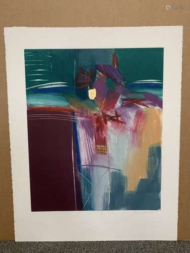 Ann Dergara signed original abstract monotype print- AS IS