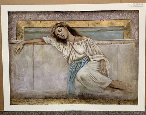 J.D. Parrish signed limited edition giclee, "Repose&quo...