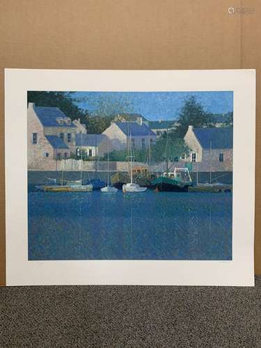 Andre Bourrie signed limited edition serigraph, "Pornic...