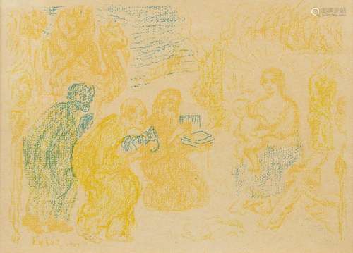 James ENSOR (1860-1949) A coloured lithograph. (21,5 x 15,5 ...