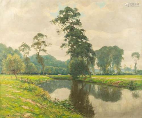 Louis CLESSE (1889-1961) a painting of a landscape with catt...