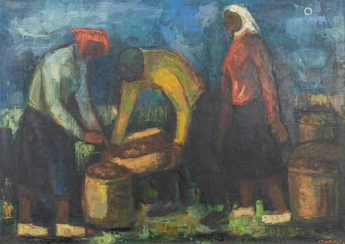 Manuel ITURRI (1928-1973) 'The Farmers' a painting...