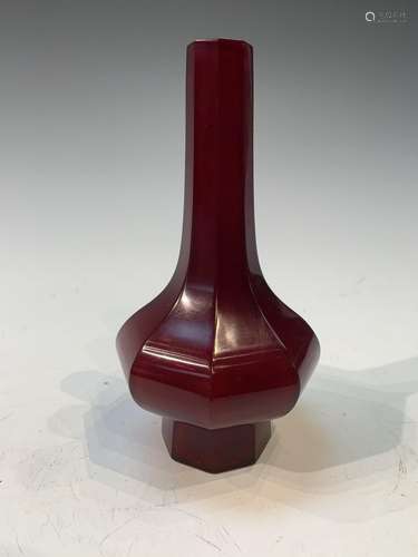 Chinese Peking Glass Red Vase