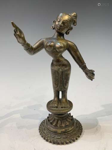 Bronze Indian Statue, The Form of Radha