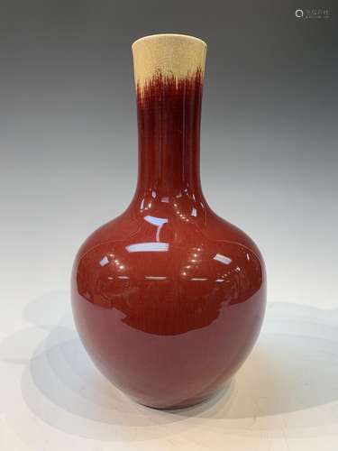 Chinese Red Flambe Vase